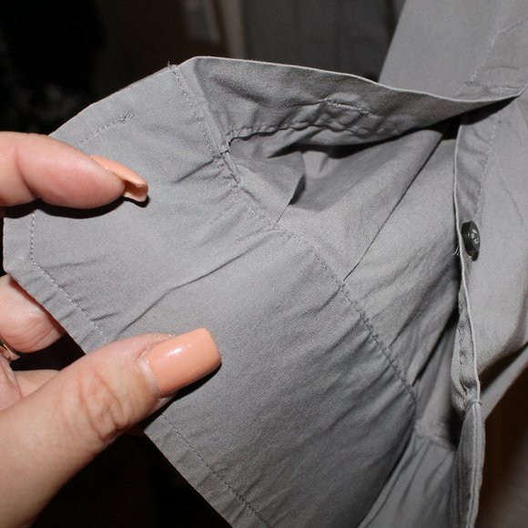 Express solid grey button up - Picture 3 of 6